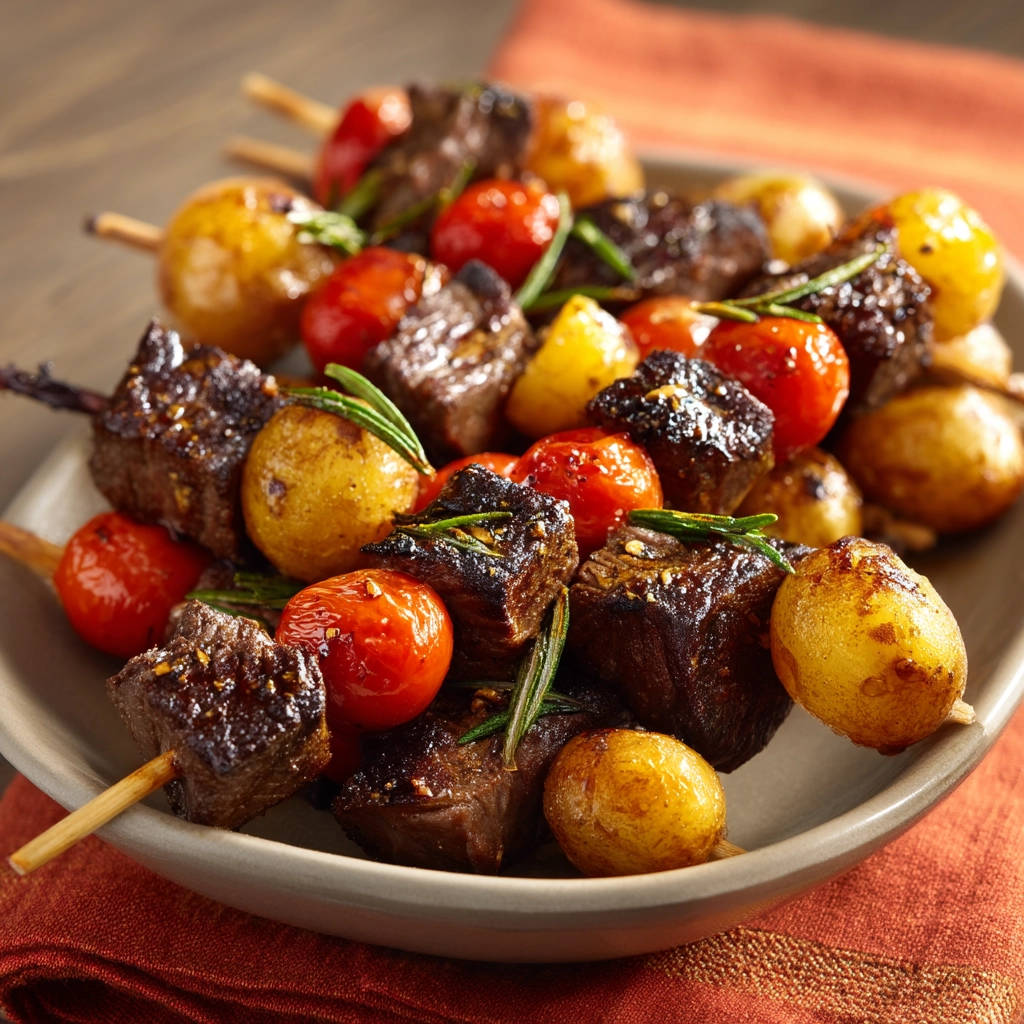 Beef & Potato Skewers: Juicy Steak Every Time! - recipe image