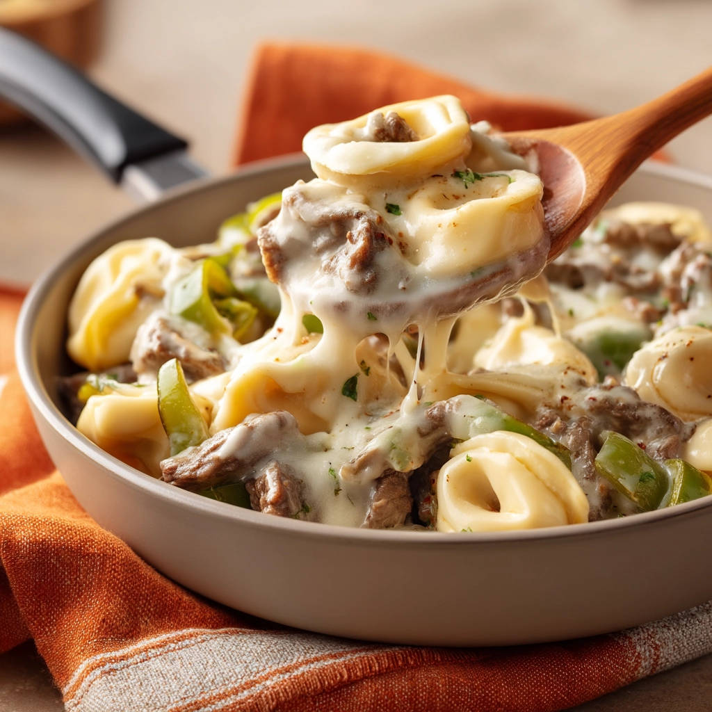Cheesy Beef Tortellini Skillet: Easy Comfort! - recipe image