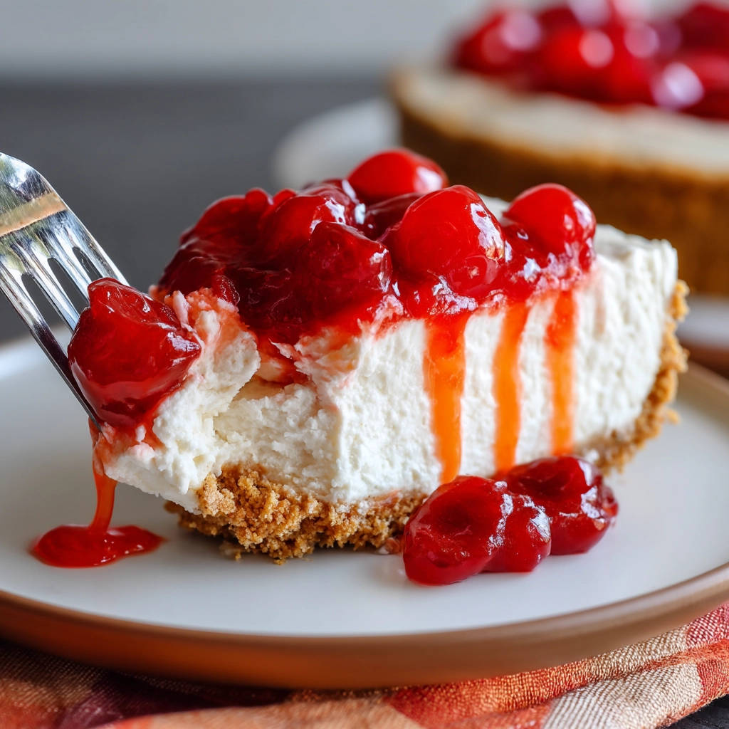 Classic Cherry Cheesecake: No More Soggy Crust! - recipe image