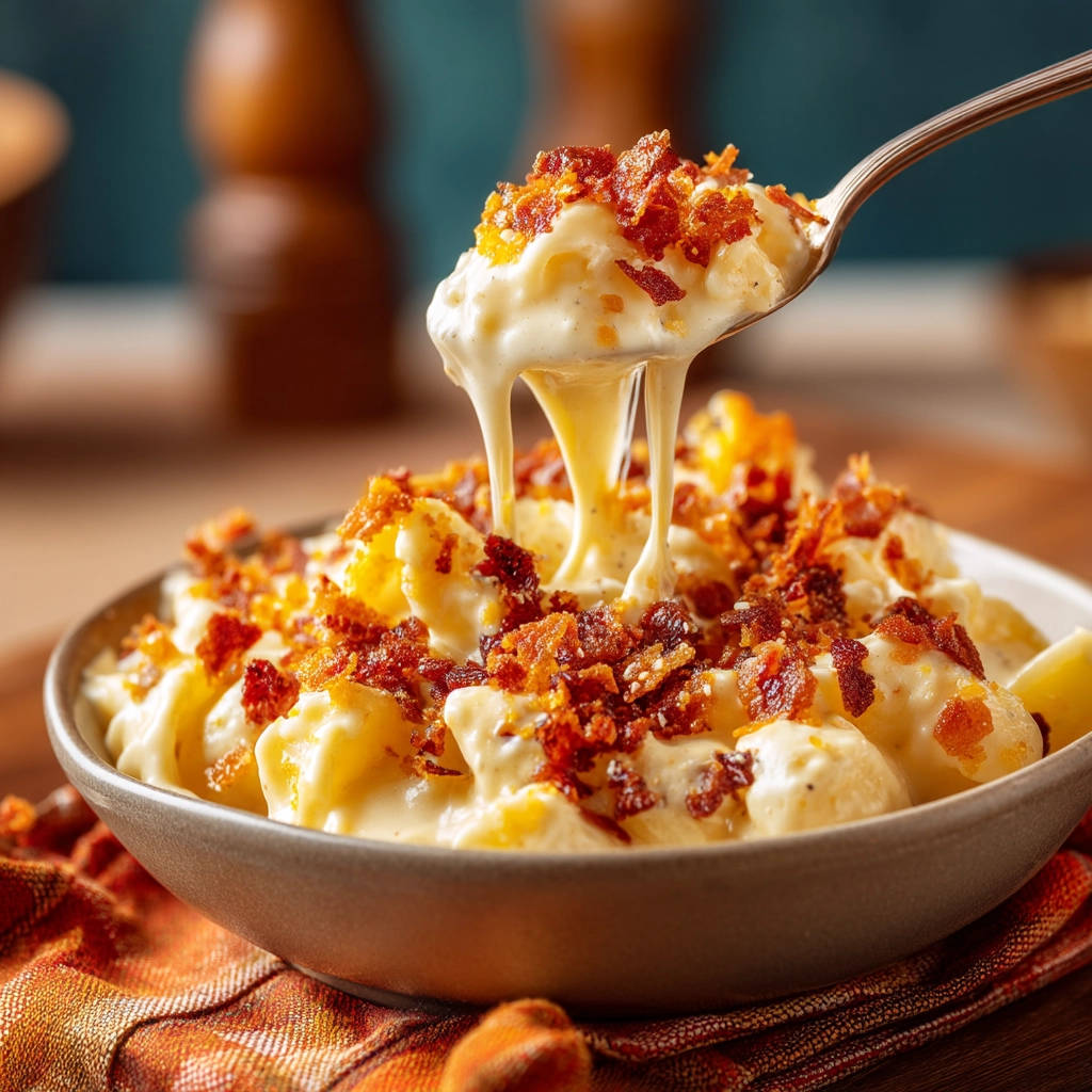 Creamy Bacon Mac & Cheese: The Secret to Never Grainy Sauce! - recipe image