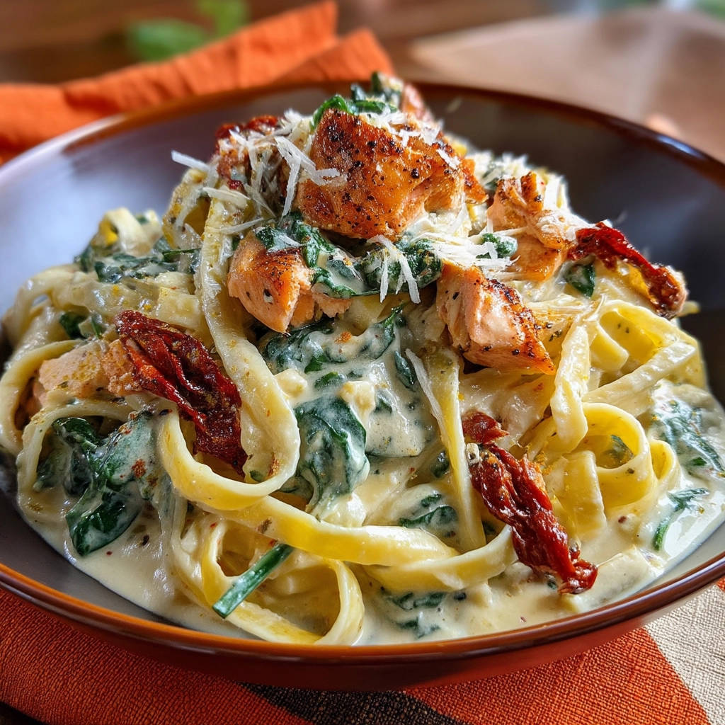 Creamy Salmon Fettuccine: No Watery Sauce! - recipe image