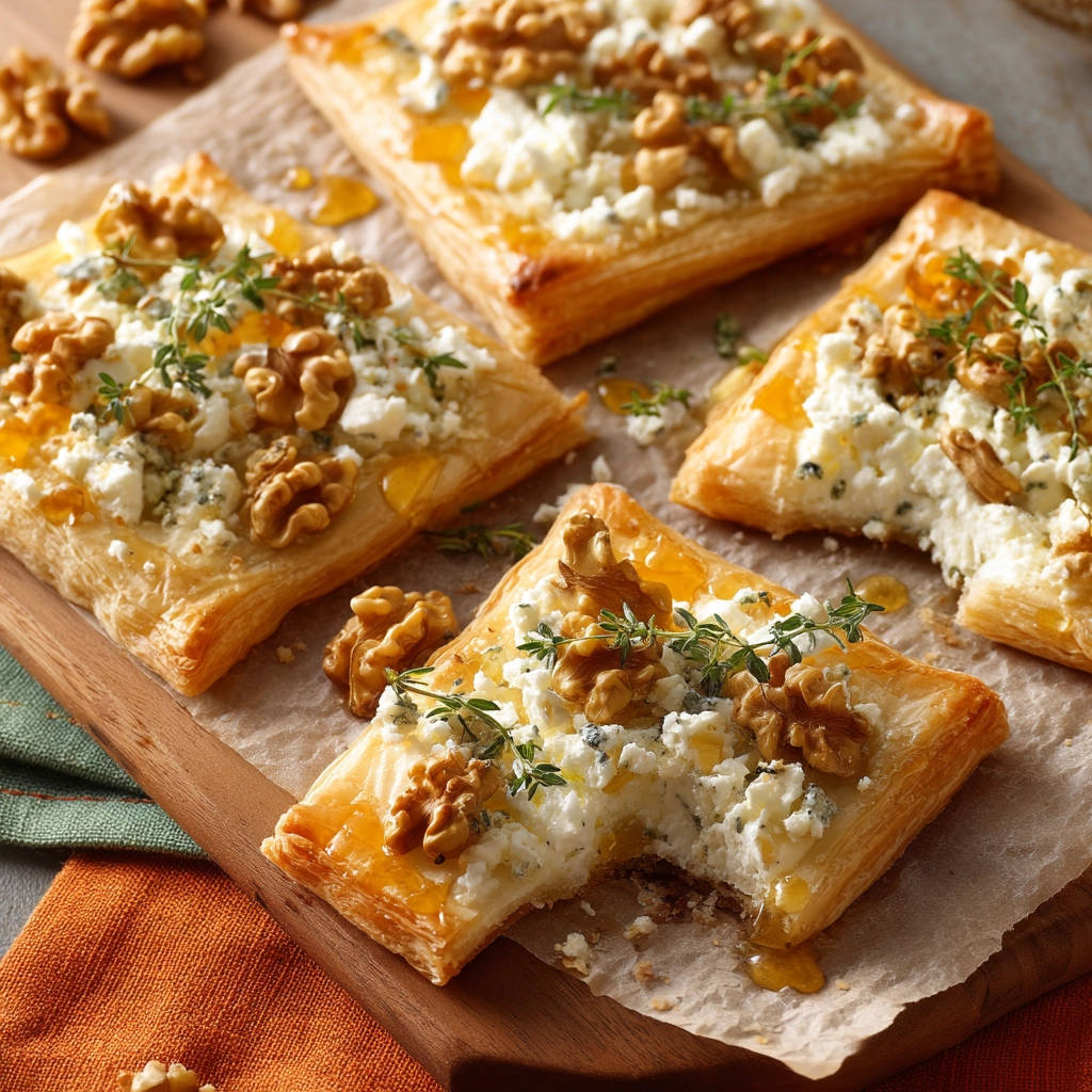 Goat Cheese Walnut Pastry Bites: Flaky & Easy - recipe image