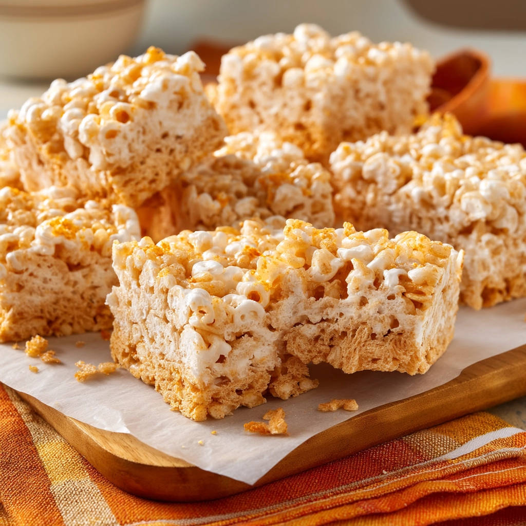 Perfect Pumpkin Spice Rice Krispie Treats - recipe image