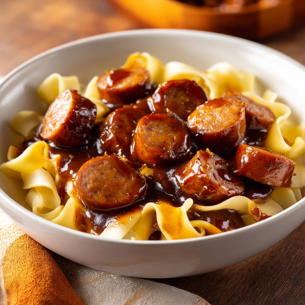 Savory Sausage and Noodles: Flavor-Packed Delight - recipe image
