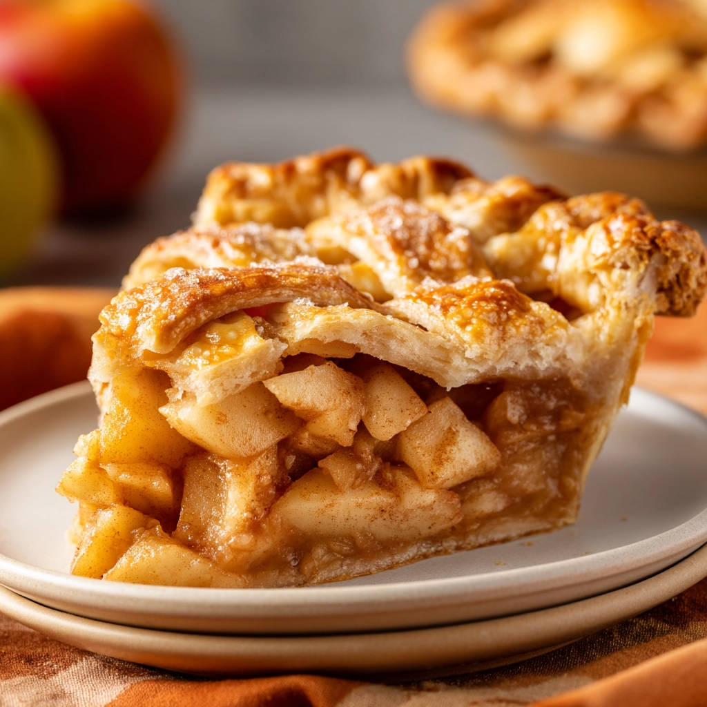Ultimate anti-soggy bottom apple pie slice showing flaky crust and tender apple filling.