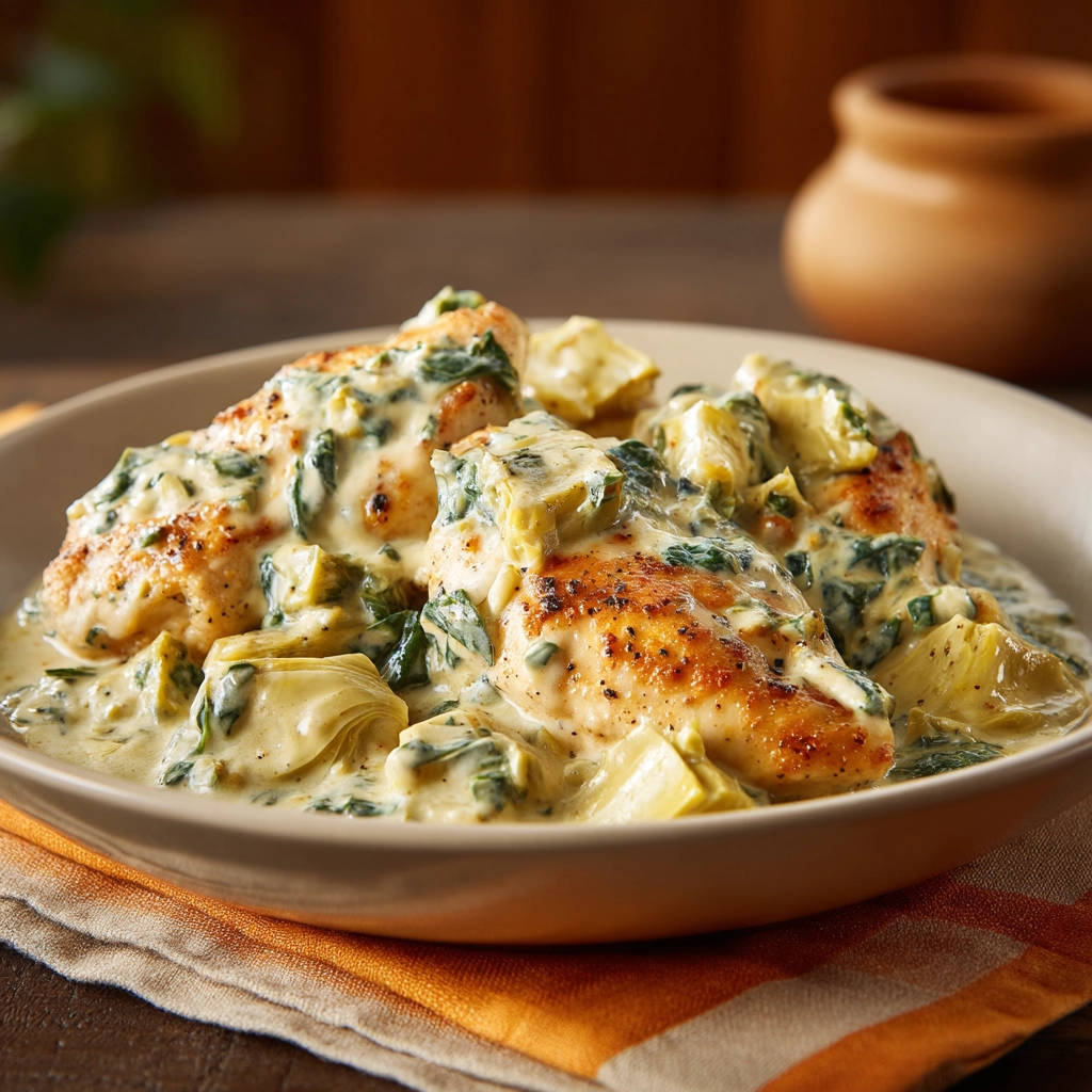 Amazing Creamy Spinach Artichoke Chicken - recipe image