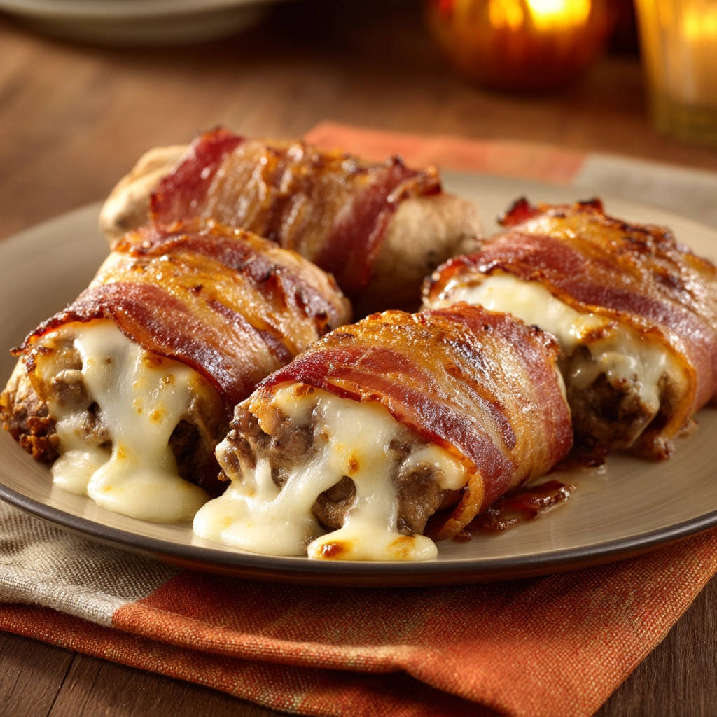 Bacon-Wrapped Meat & Cheese Rolls: Crispy & Cheesy Secret - recipe image