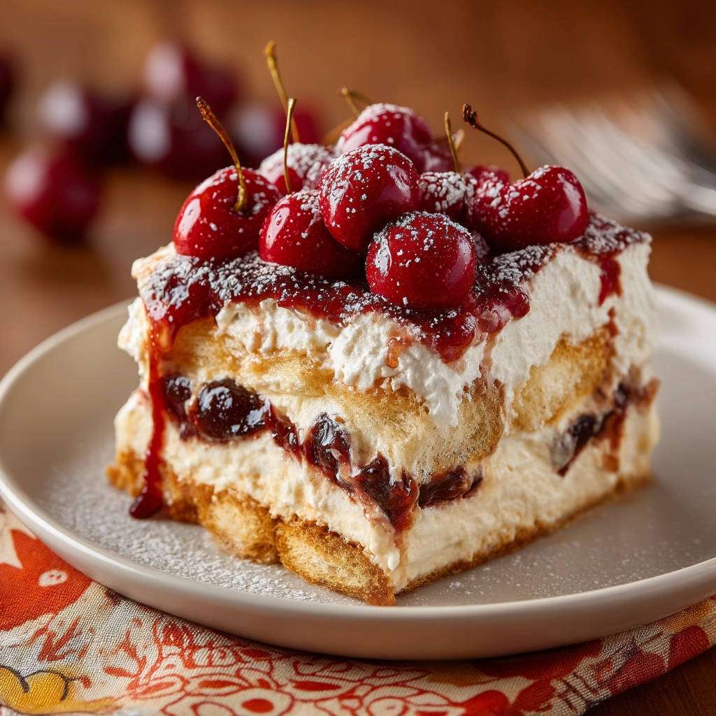 Cherry Tiramisu Layered Dessert (No More Soggy Ladyfingers!) - recipe image