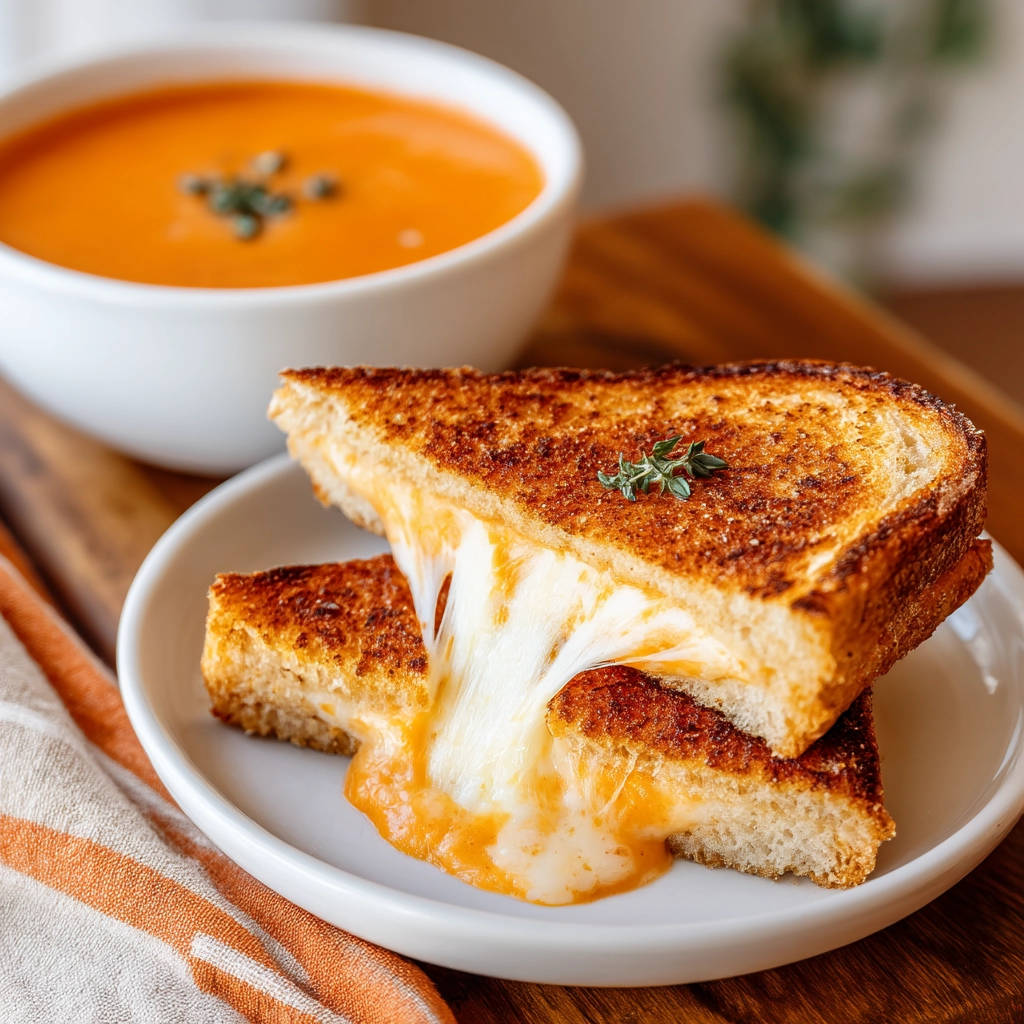 Classic grilled cheese with golden-brown bread and gooey melted cheese shown in a close-up cross-section.