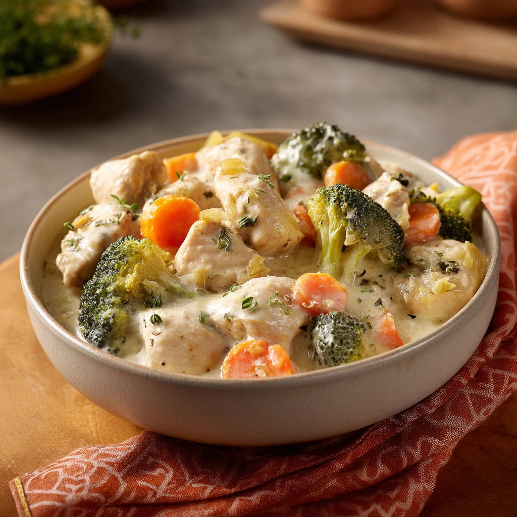 Creamy Chicken and Vegetables: 1 Simple Trick - recipe image