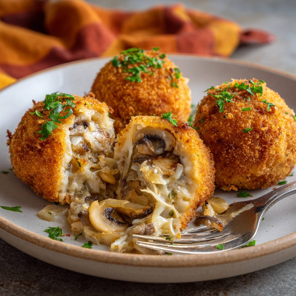 Crispy Mushroom Rice Balls: Never Fall Apart! - recipe image