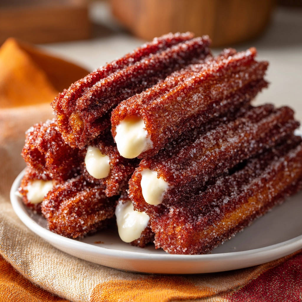 Crispy Stuffed Churros (No Gummy!) - recipe image