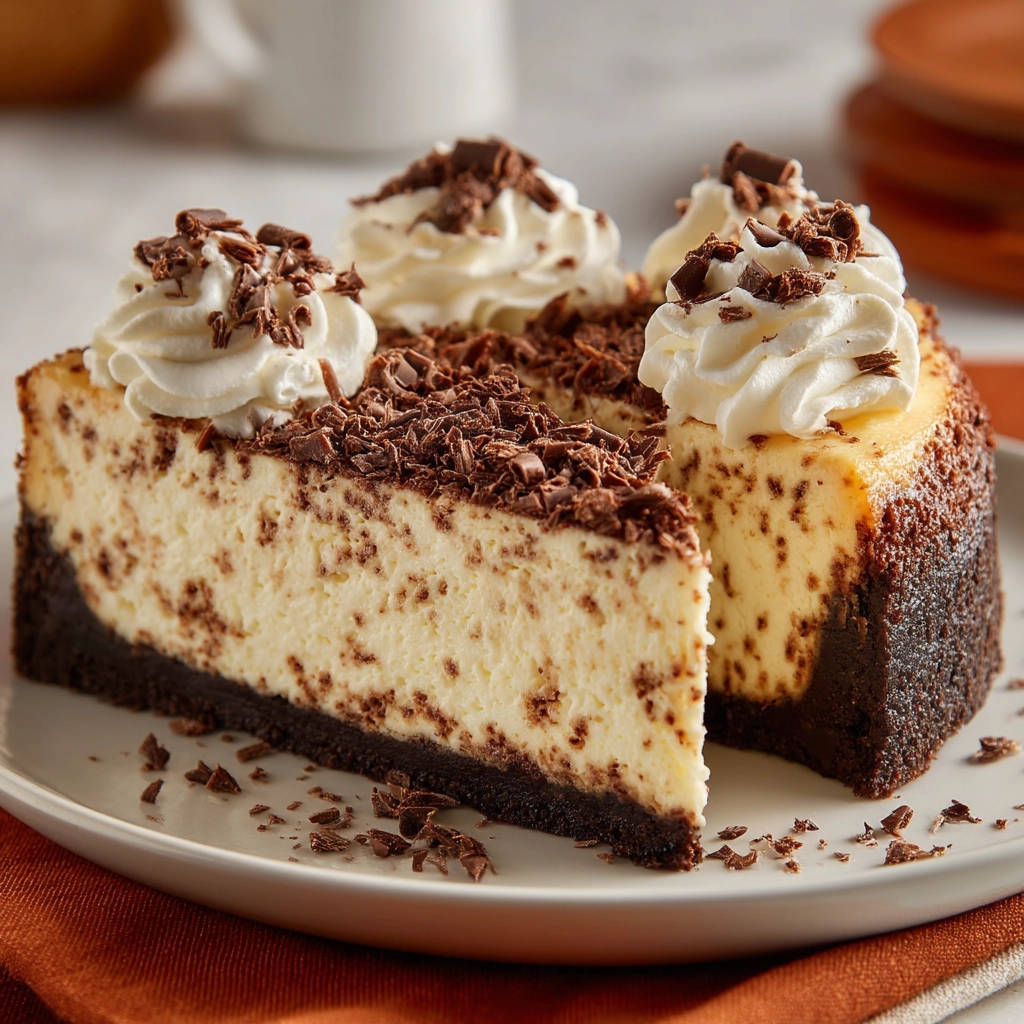 Decadent Chocolate Chip Cheesecake (No Cracks!) - recipe image