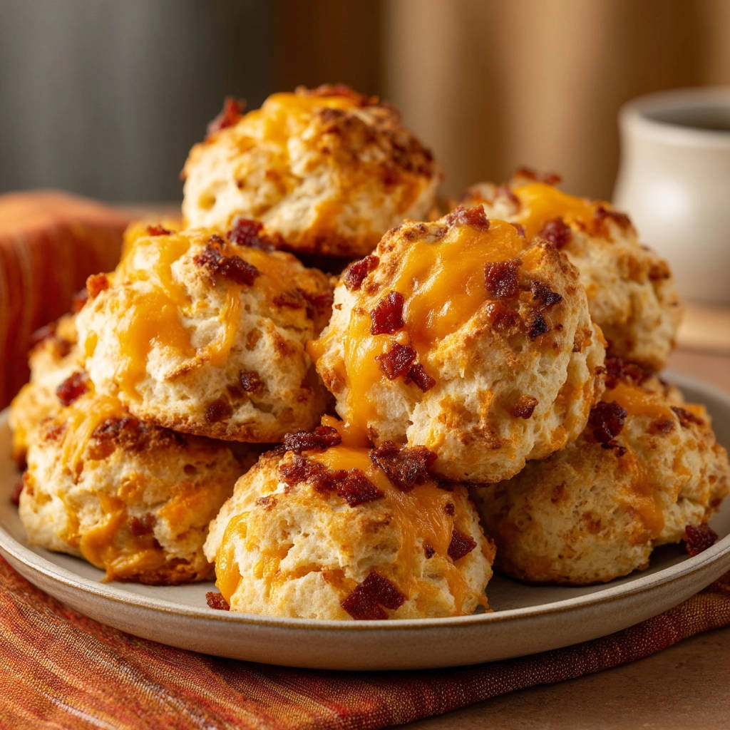 Fluffy Bacon Cheddar Biscuits Recipe - recipe image