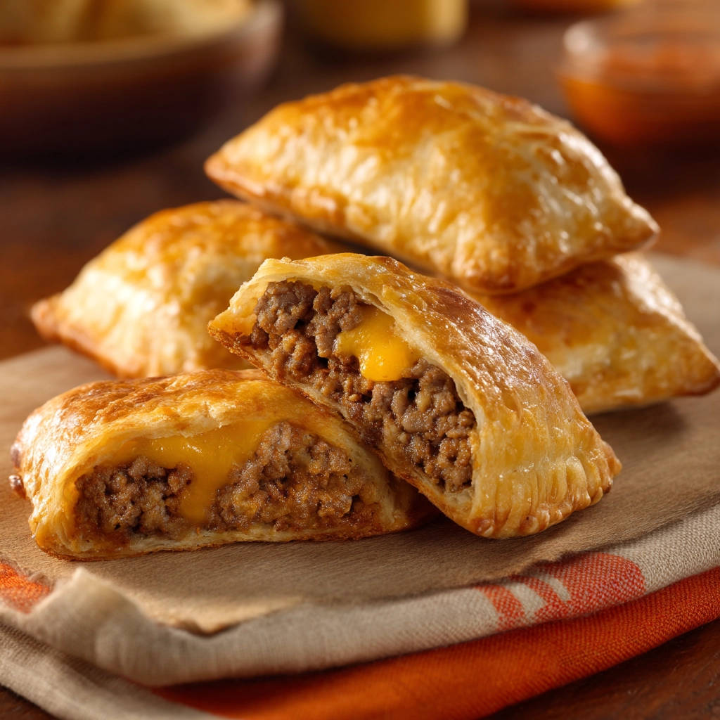 The Best Cheesy Bacon Beef Pockets - recipe image