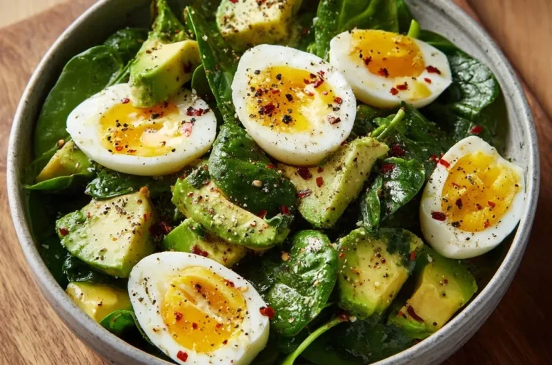Avocado Egg Spinach Salad