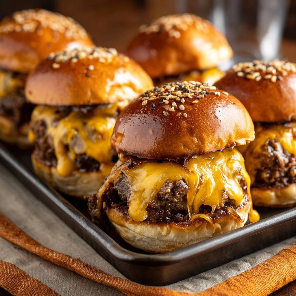 Melted Cheese Pulled Beef Sliders - recipe image
