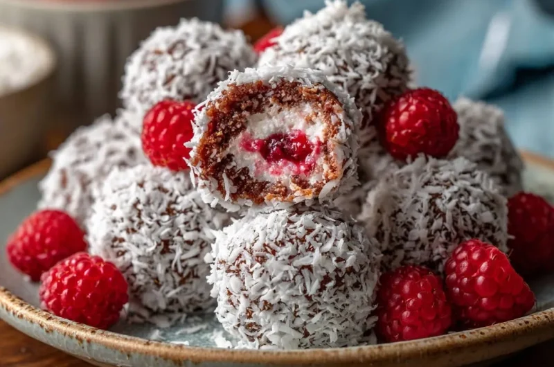 Raspberry Chocolate Coconut Truffles