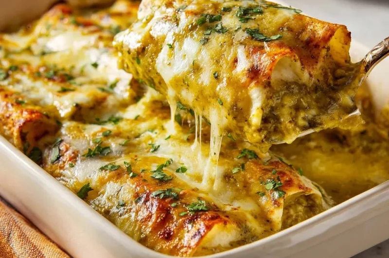 Classic Green Chile Chicken Enchiladas