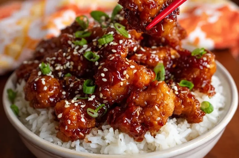 Crispy Sticky Glazed Chicken