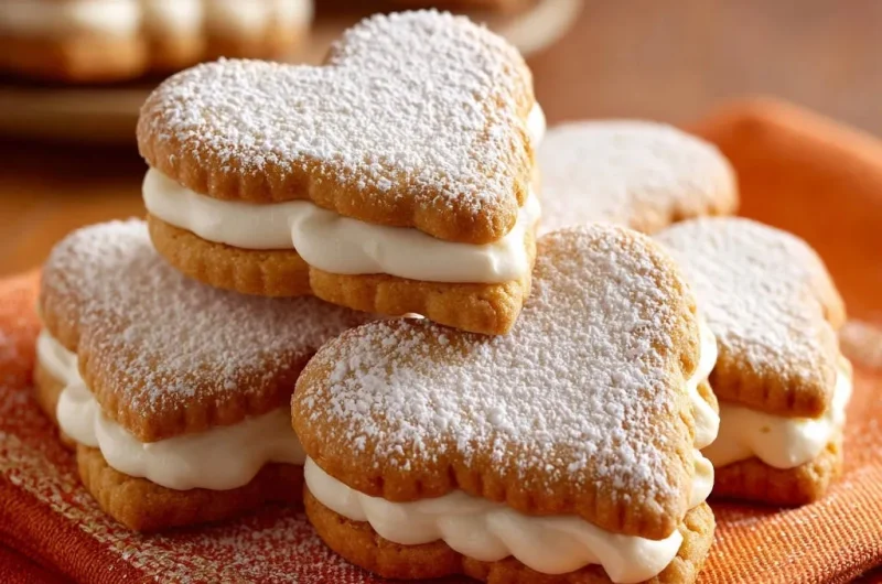 Heart-Shaped Vanilla Sandwich Cookies