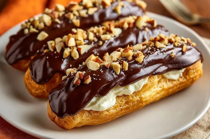 Perfect Chocolate Nut Eclairs