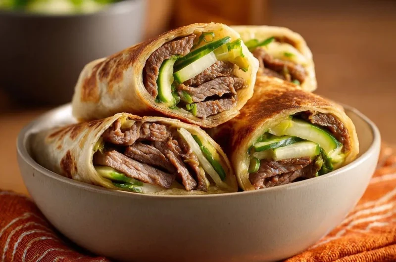 Beef and Cucumber Wraps