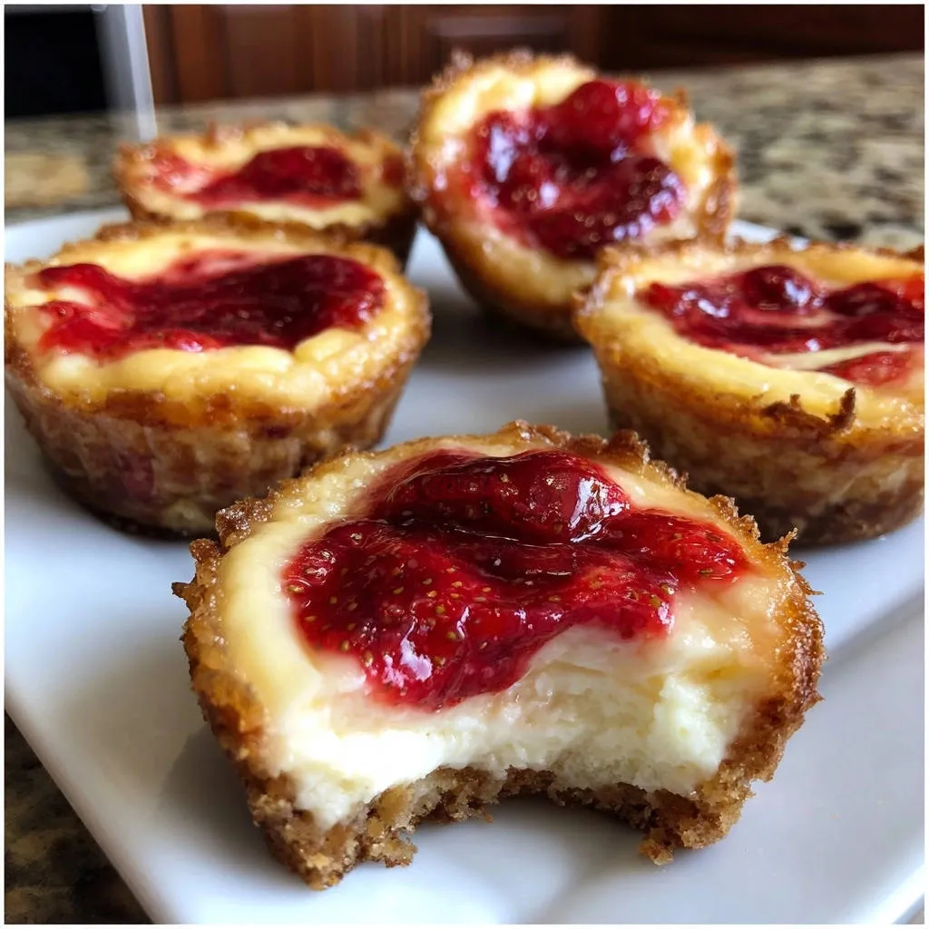 Mini Strawberry Swirl Cheesecakes: Never Dry, Always Divine - recipe image