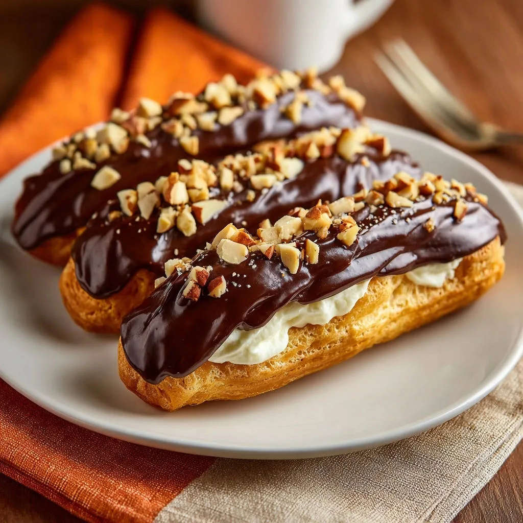 Perfect Chocolate Nut Eclairs: The No-Collapse Secret to Airy Puffs - recipe image