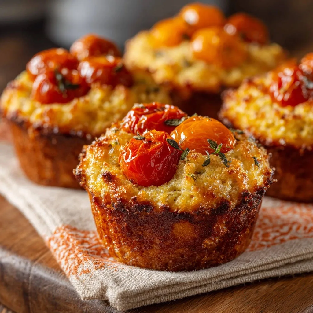 Savory Tomato Herb Muffins: Fluffy, Flavorful & Never Dense! - recipe image