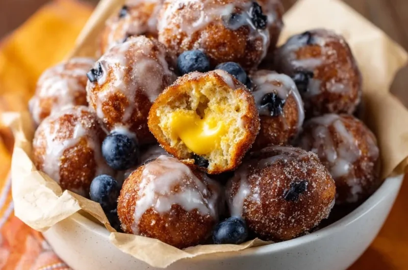 Blueberry Custard Donut Holes