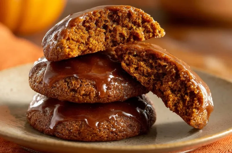 Chewy Glazed Pumpkin Spice Cookies