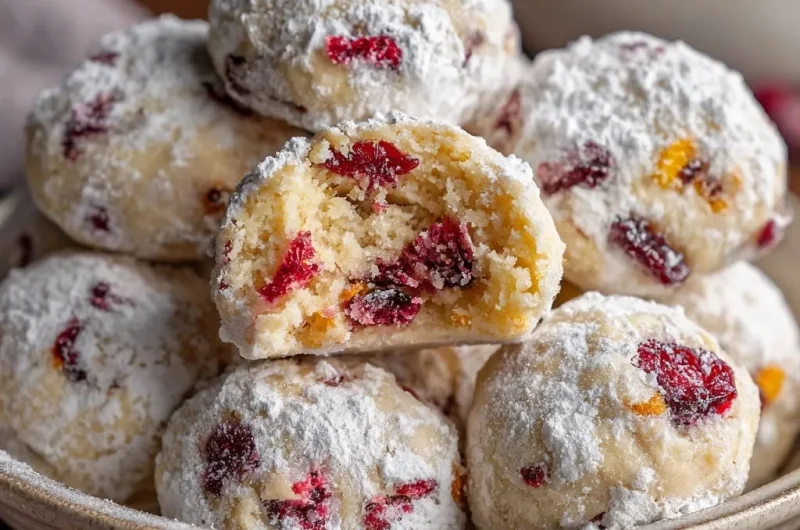 Cranberry Snowball Cookies