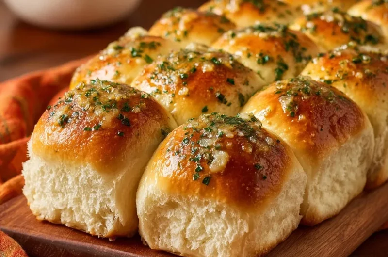 Fluffy Garlic Herb Dinner Rolls