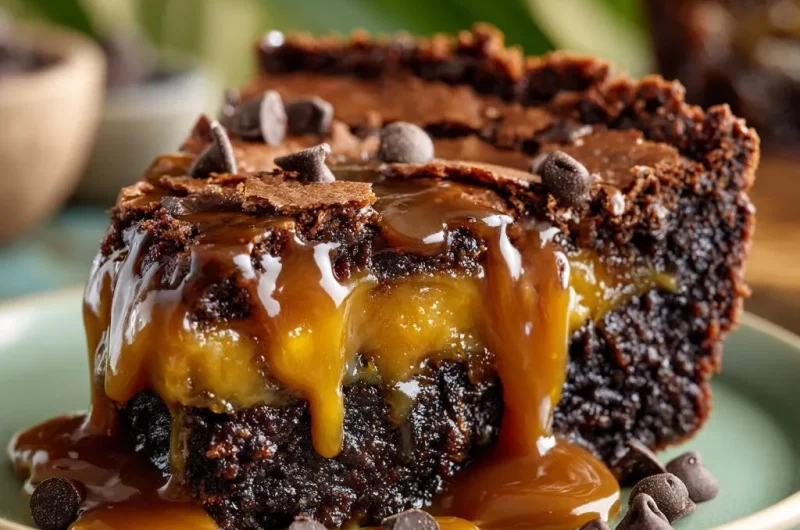 Fudgy Caramel Swirl Brownies