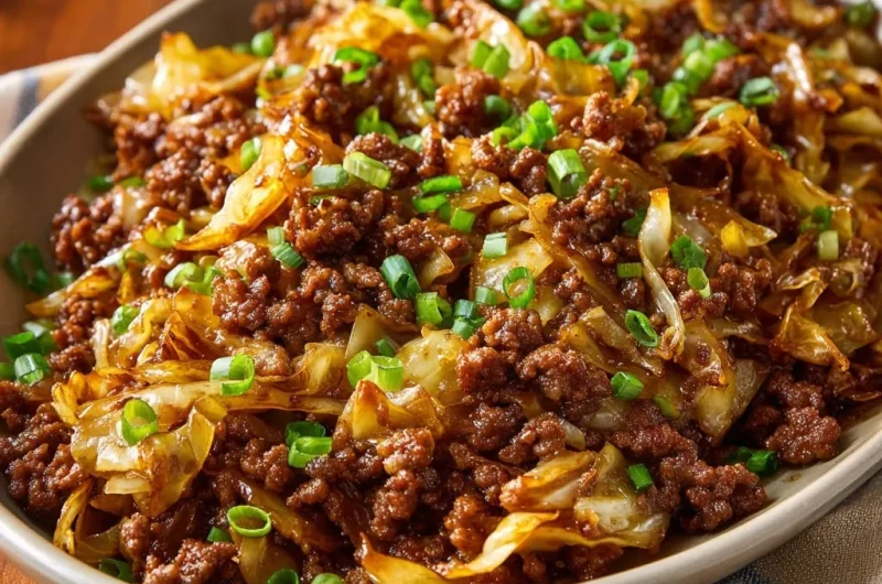 Hearty Ground Meat & Cabbage Skillet
