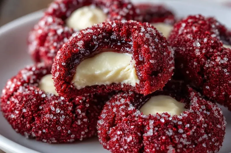 Red Velvet Thumbprint Cookies