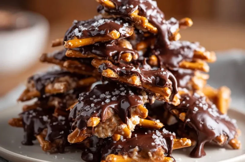 Salted Peanut Butter Pretzel Clusters
