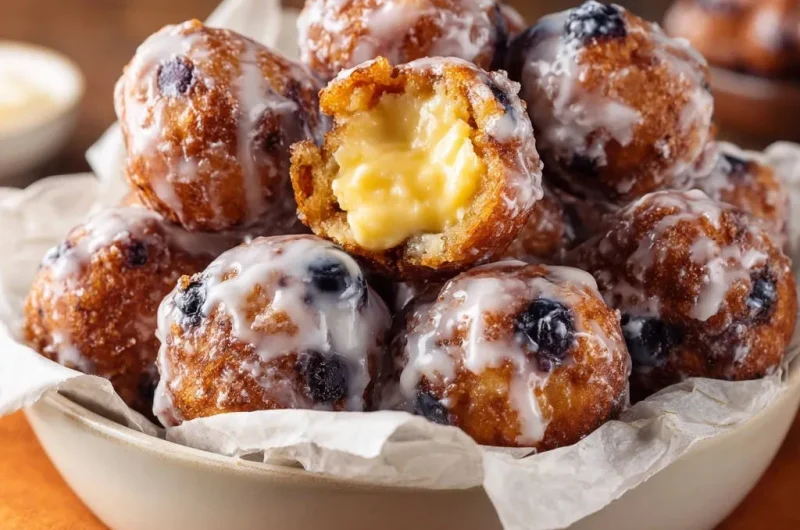 Blueberry Custard Donut Holes