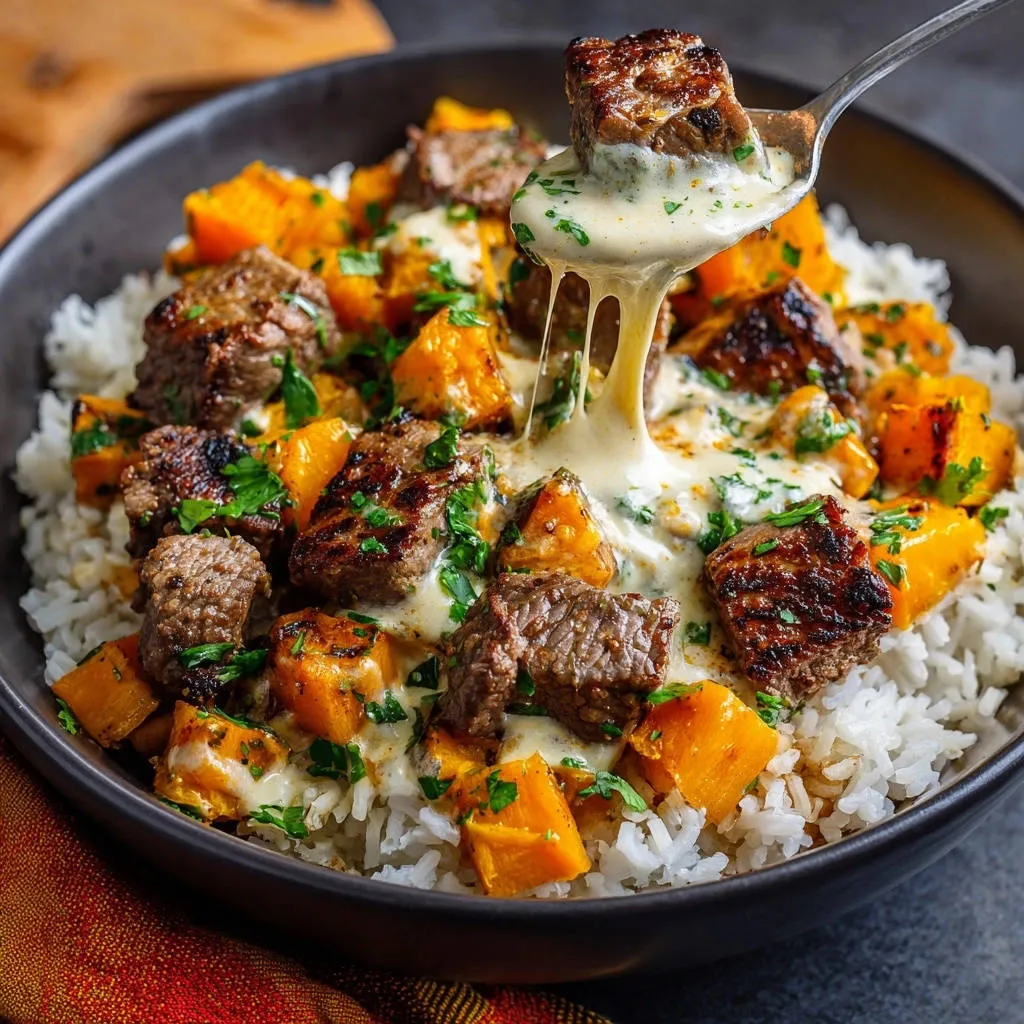 Cheesy Beef & Squash Bowls: The Secret to Silky Sauce - recipe image