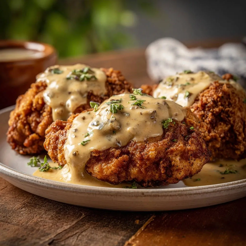 Crispy Fried Chicken with Creamy Gravy: Never Dry, Always Perfect - recipe image