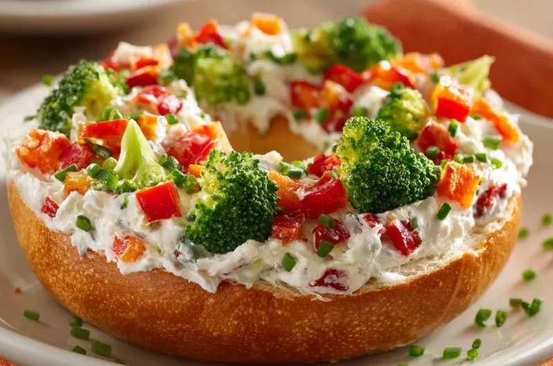 Garden Fresh Veggie Cream Cheese Bagel