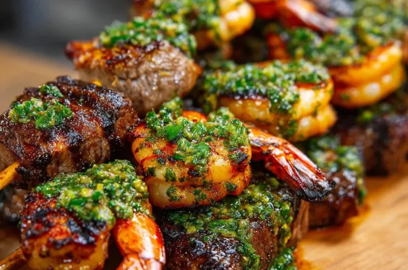 Grilled Beef and Shrimp Skewers