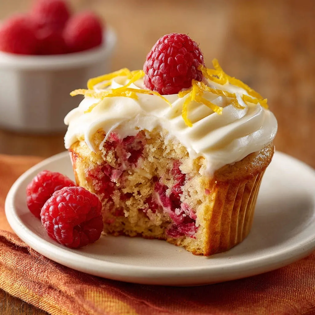 Raspberry Lemon Cupcakes: The Secret to No-Sink Berries! - recipe image
