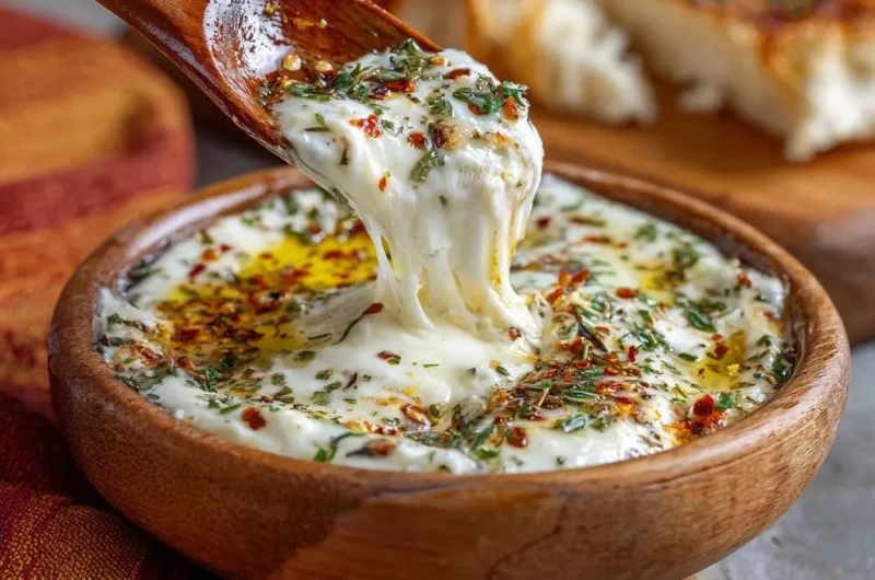 Skillet Herb and Chili Melted Cheese Dip