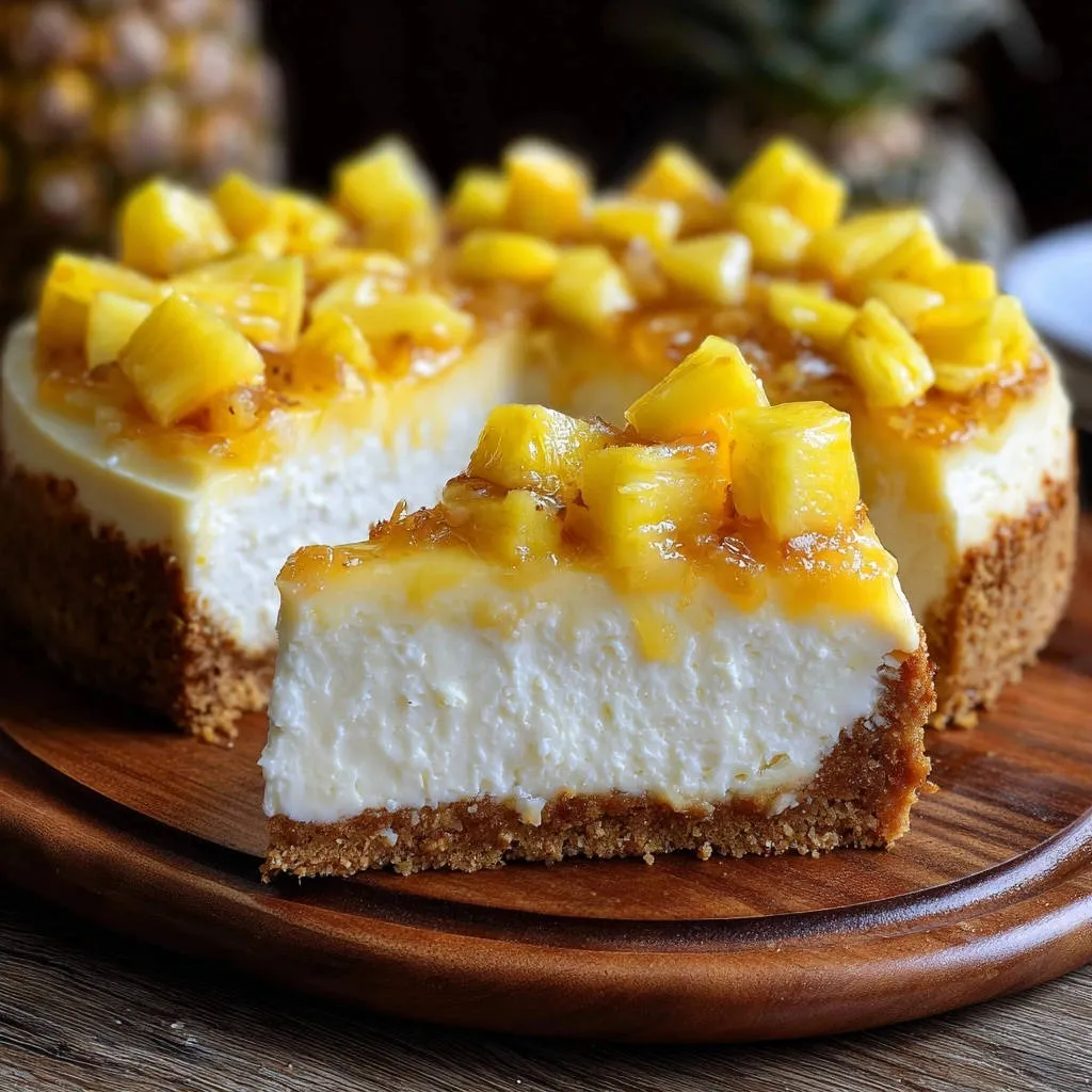 Tropical Pineapple Cheesecake: The Crack-Free Secret! - recipe image