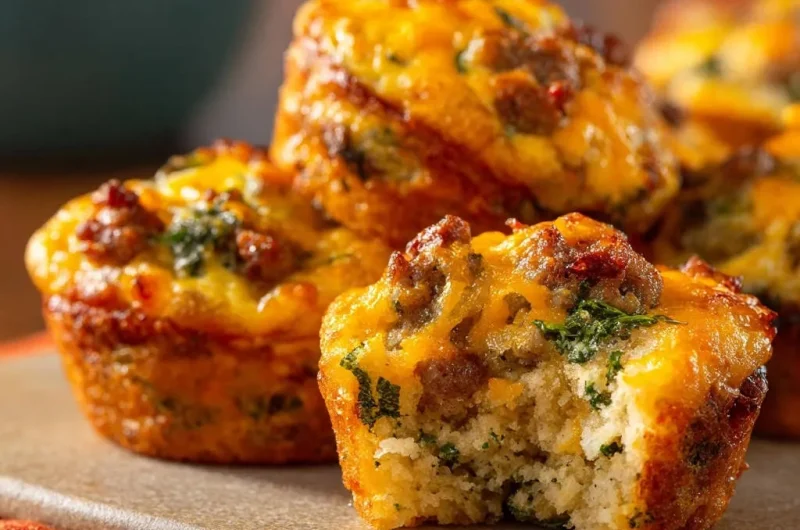 Cheesy Sausage & Herb Breakfast Muffins