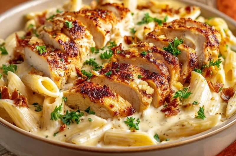 Creamy Penne with Seared Chicken