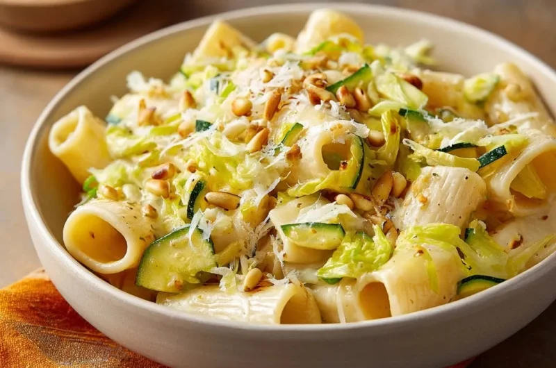 Creamy Zucchini and Cabbage Rigatoni