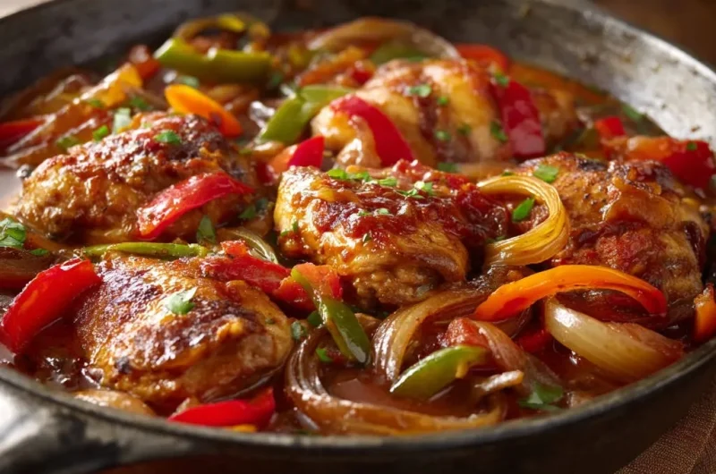 Skillet Chicken with Peppers & Onions